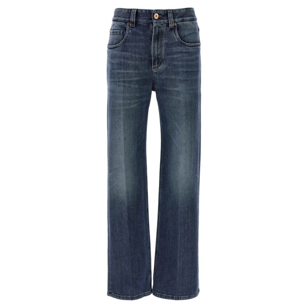 Brunello Cucinelli Blue Cotton Relaxed Fit Women's Jeans